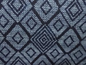 アンティーク　重ね菱模様織り出し本場正藍泥染大島紬着物